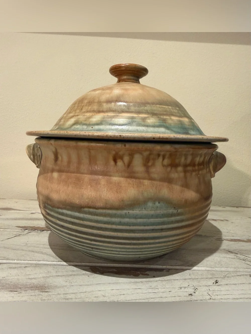 Vintage Tom Jones Pottery Fairhope AL Signed Chimney Steamer Cooking Pot 2010